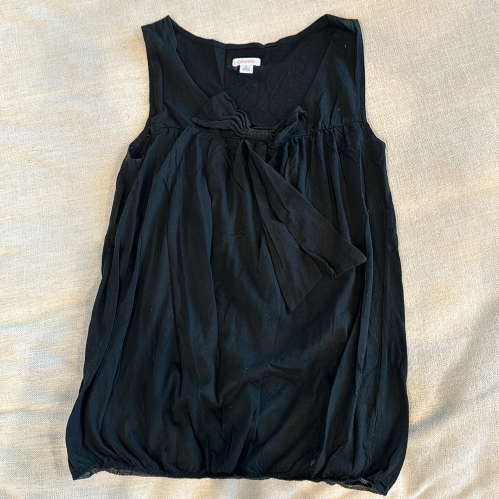 Xhilaration Black Bow Sleeveless Top